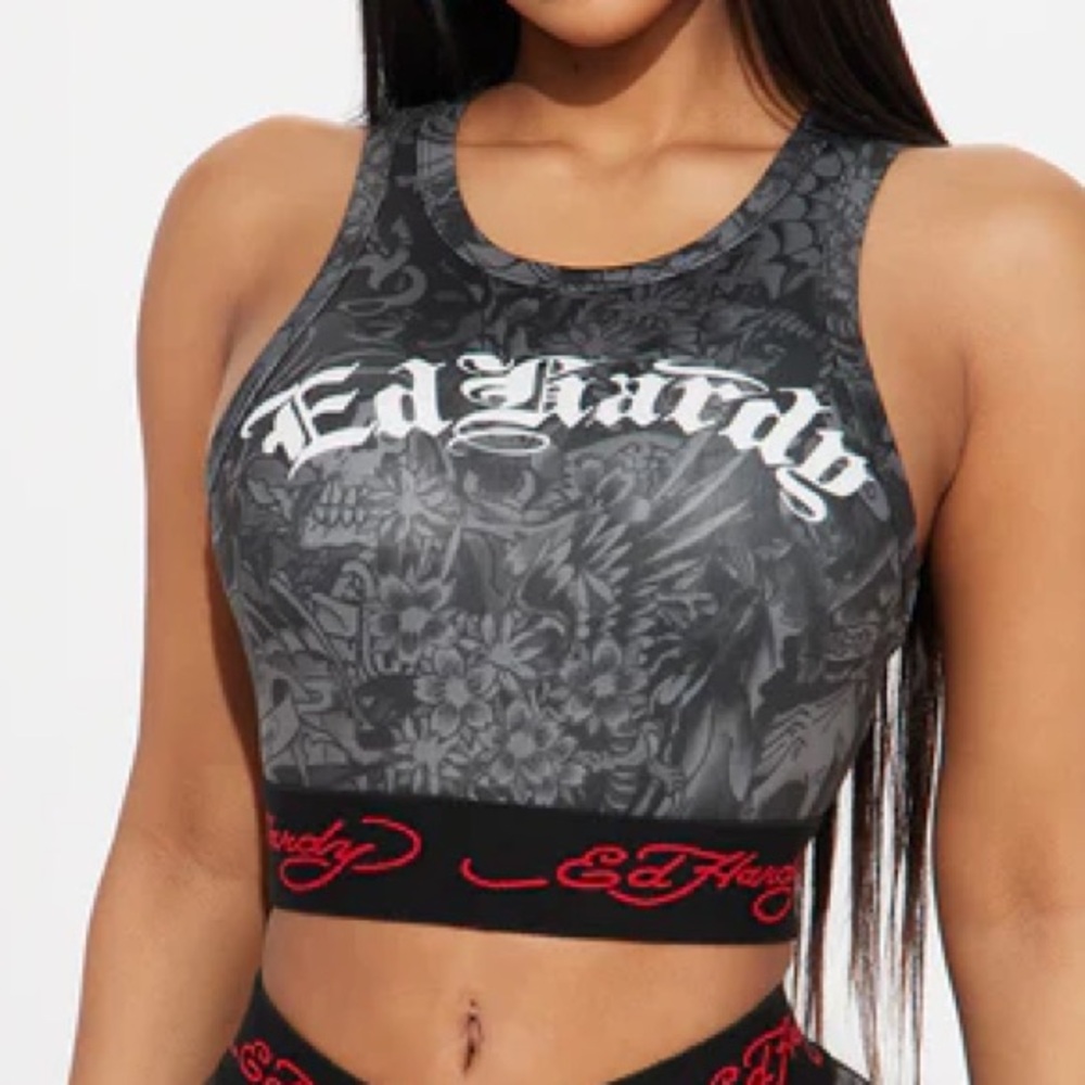•Rebel Energy• Tattooed Crop Top by Ed Hardy